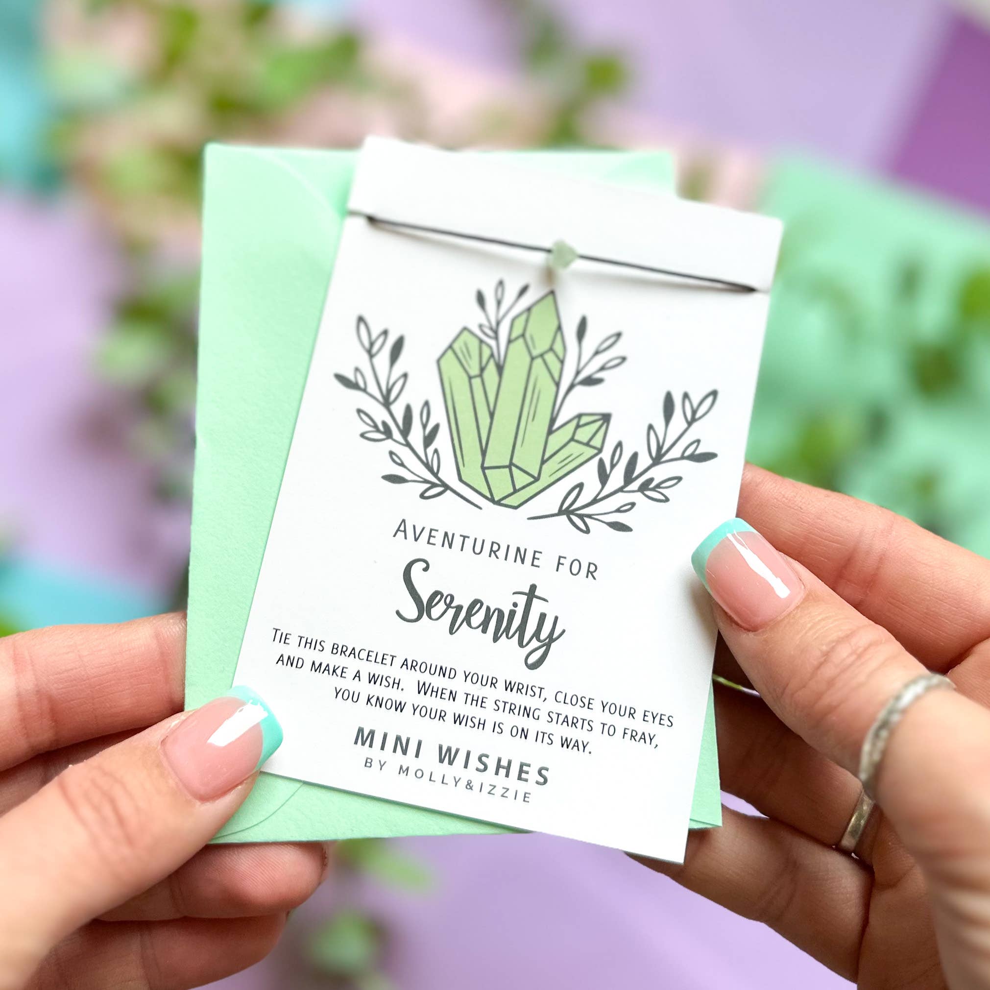 by Molly&Izzie – Großhandel Armband mit Charms/Anhängern – Mini-Wunscharmband aus Kristall — Aventurin For Serenity