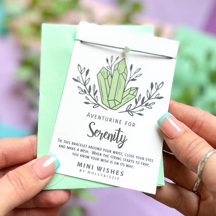 by Molly&Izzie – Großhandel Armband mit Charms/Anhängern – Mini-Wunscharmband aus Kristall — Aventurin For Serenity0