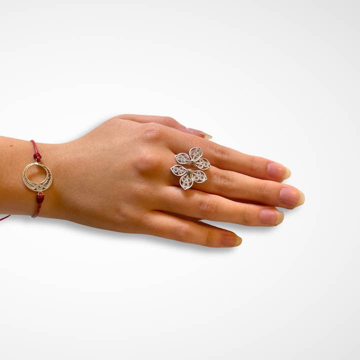 Alejandra Collective - Wholesale Cocktail/statement ring - Flor Filigree Ring Sterling Silver