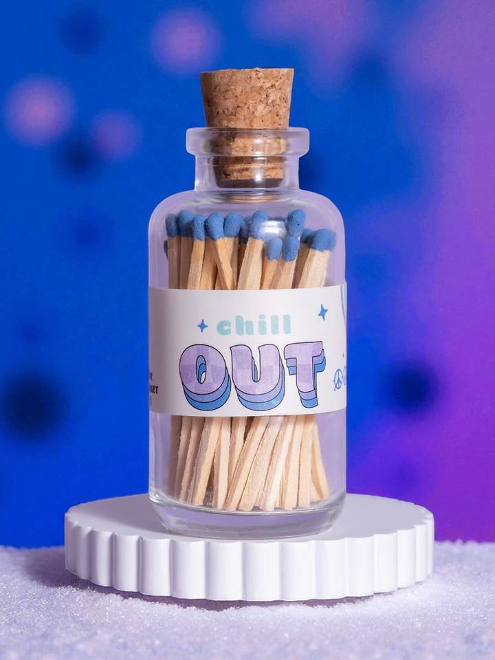 Mini Apothecary Vintage "Chill Out" Matches for wholesale by Made Market Co.