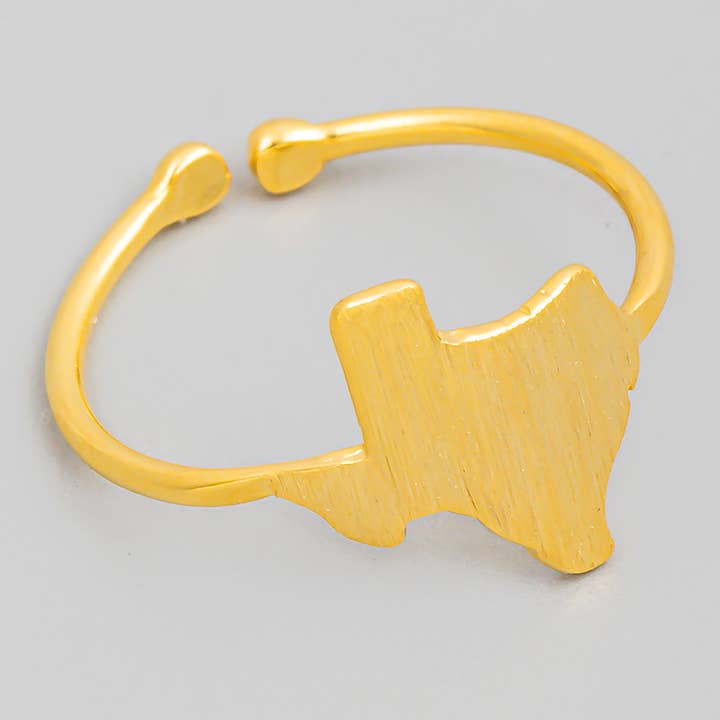 Gold Dipped Texas State Ring for wholesale by The Looks by Fame Accessories