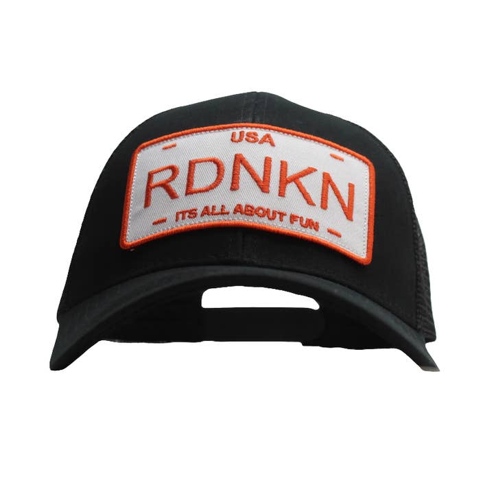 RDNKN Mesh Snapback (zwart en oranje) voor wholesale door RDNKN Clothing and Apparel