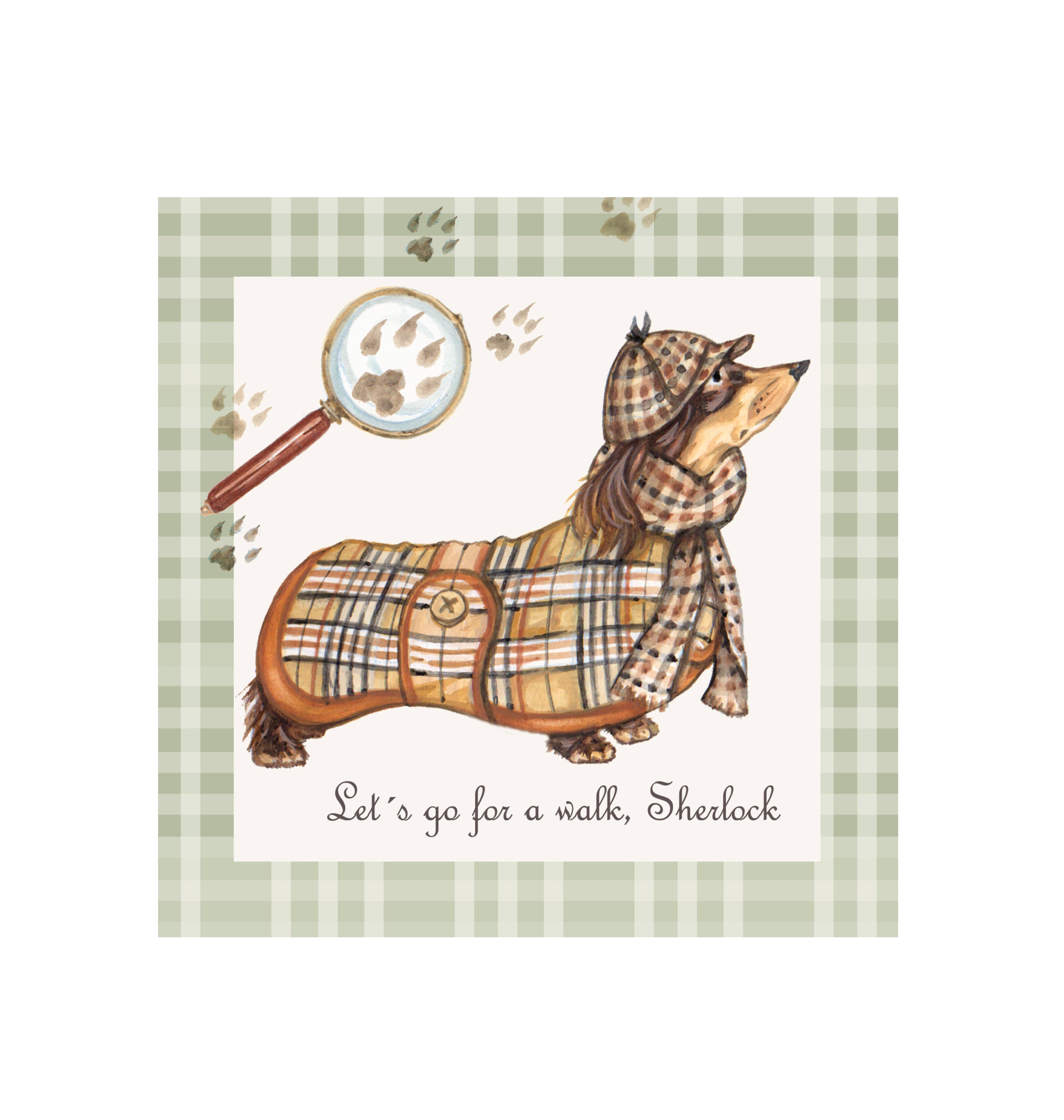 Animal Prints - Wholesale Grocery/Shopping Bag - Cotton shopping tote with print - Dachshund - Sherlock2