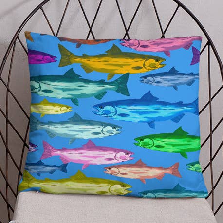 "Hey I'm Swimmin Here!" Basic Pillow for wholesale by Celeste Addison Art