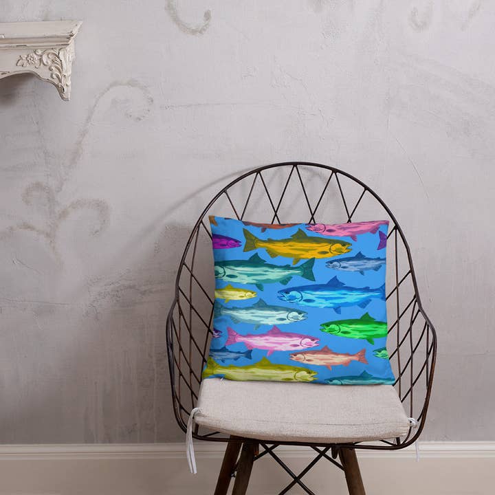 "Hey I'm Swimmin Here!" Basic Pillow for wholesale by Celeste Addison Art