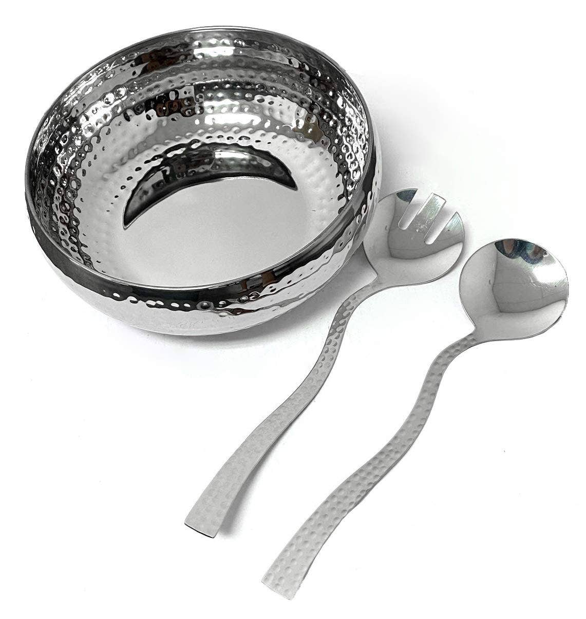 Sol Living - Wholesale Serve Bowl - Ozker 3-Piece Set Stainless Steel Salad Serving Bowl2