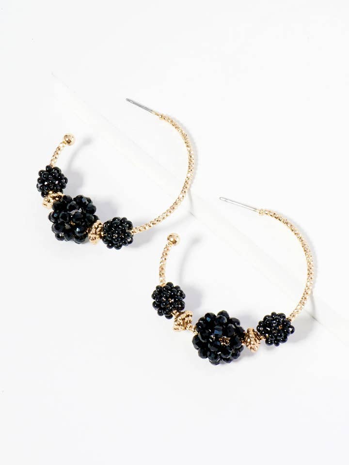 Perlenkugel-Cluster 35 mm offene Creolen für den Großhandel von Wild Honey