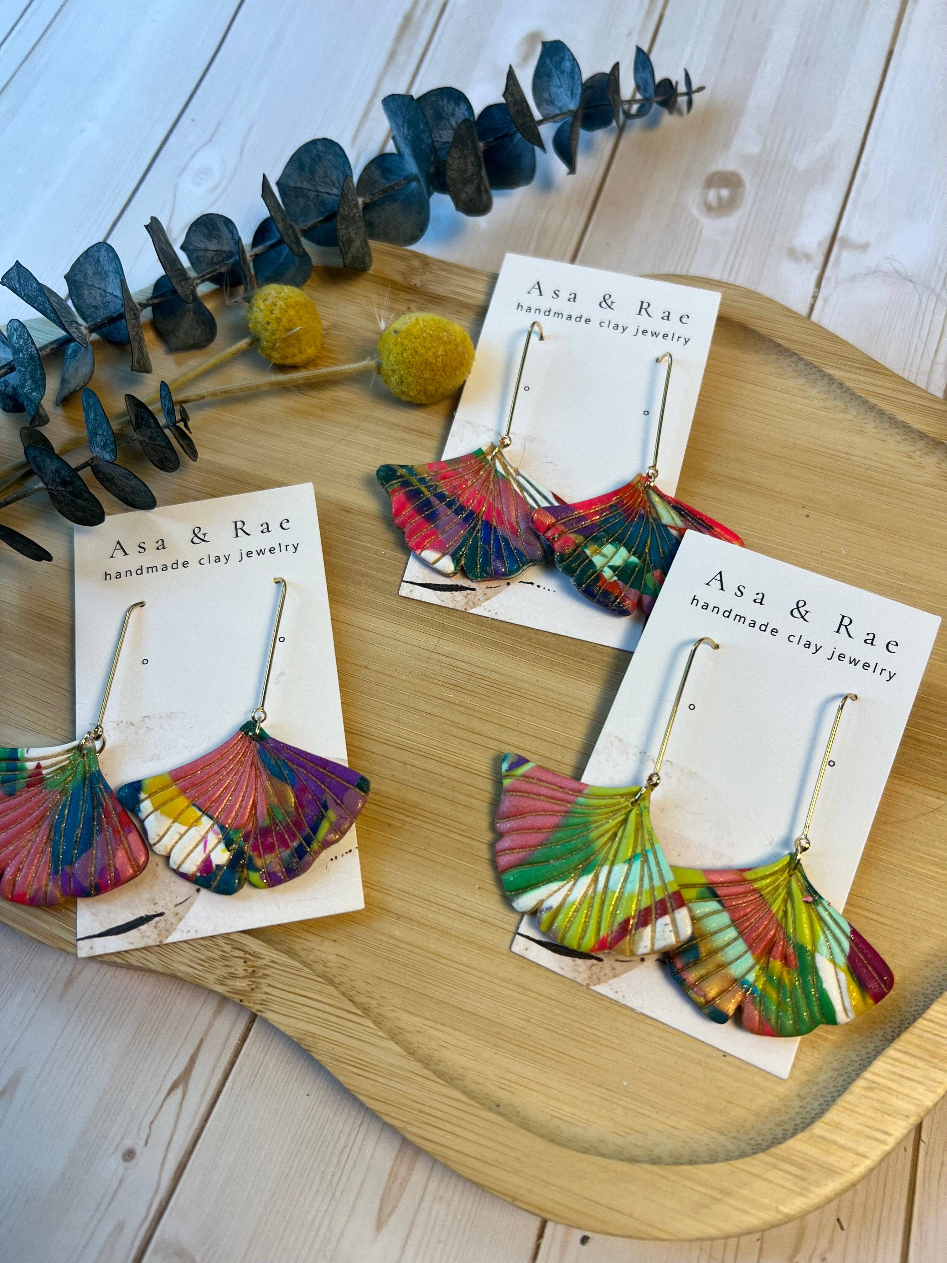 Asa&Rae - Wholesale Dangle Earrings - Ginkgo Leaf Dangle7