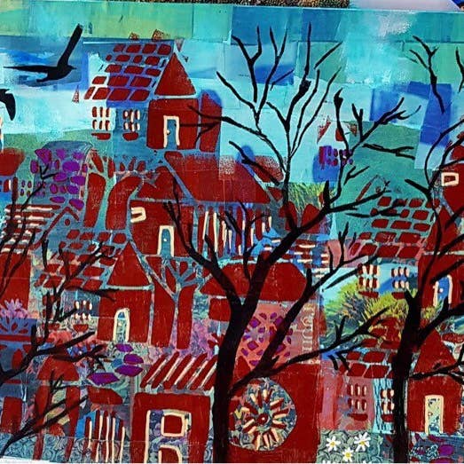 Pochoir de village, réutilisable pour la vente par Belle Stencils