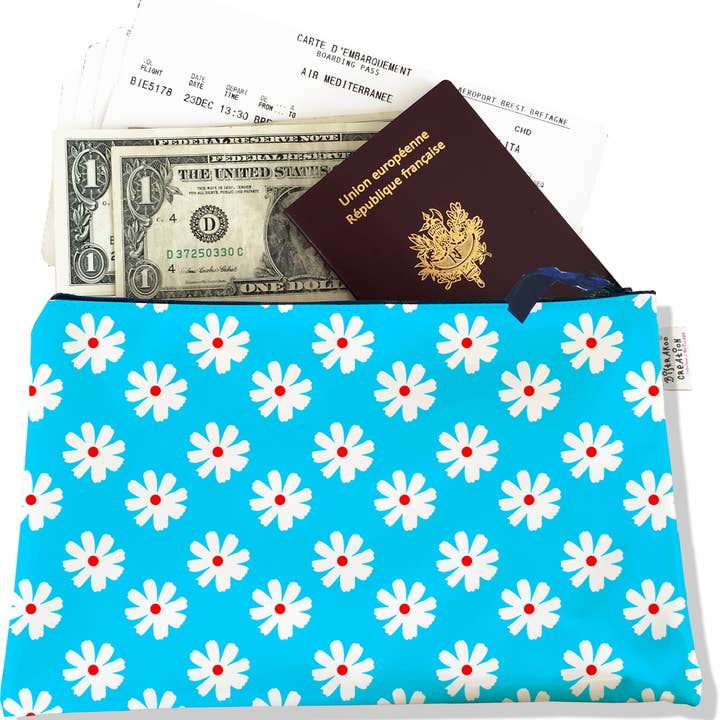Marsupio da viaggio, valigetta, fiori blu per la vendita all'ingrosso da parte di BISTRAKOO
