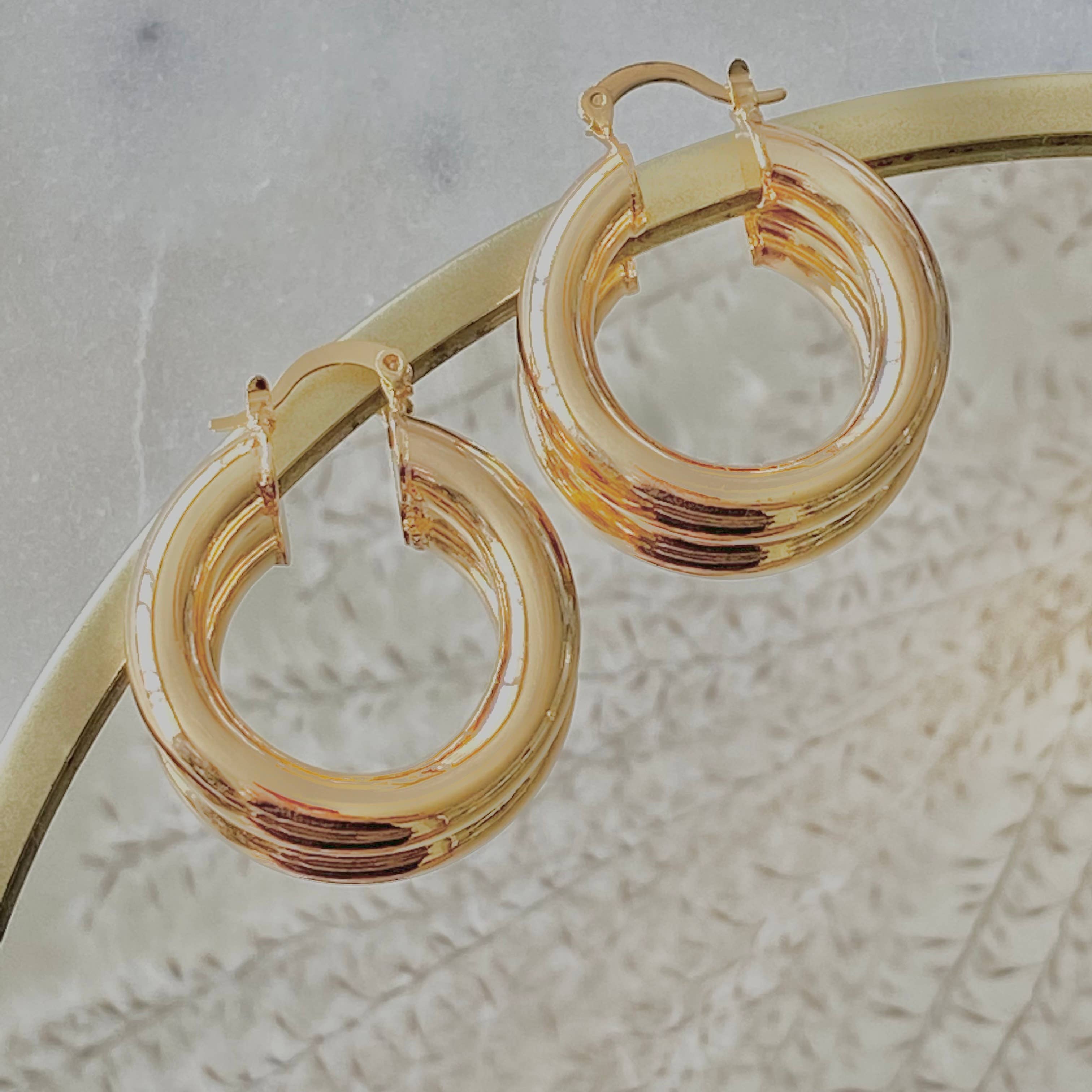 THICK CHUNKY HOOPS EARRINGS – LITTLEDREAMER UK