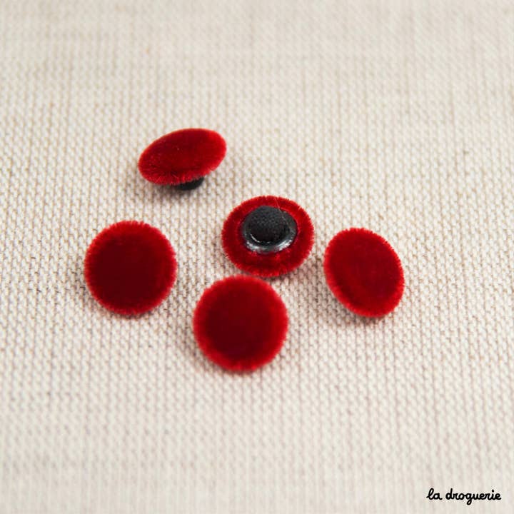 LA DROGUERIE - Wholesale Sewing button/snap - Furry Covered Button - 11 mm19