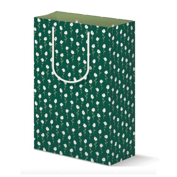 Bolsa de Regalo de Margaritas Verdes y Blancas para venta al por mayor de Joy Paper Co.