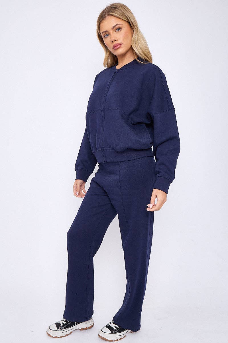 AX Labels - Wholesale Top & Pant Set (NOT Loungewear) - Women's - Oversized Bomber Style Fleece Zipper Co-ord69