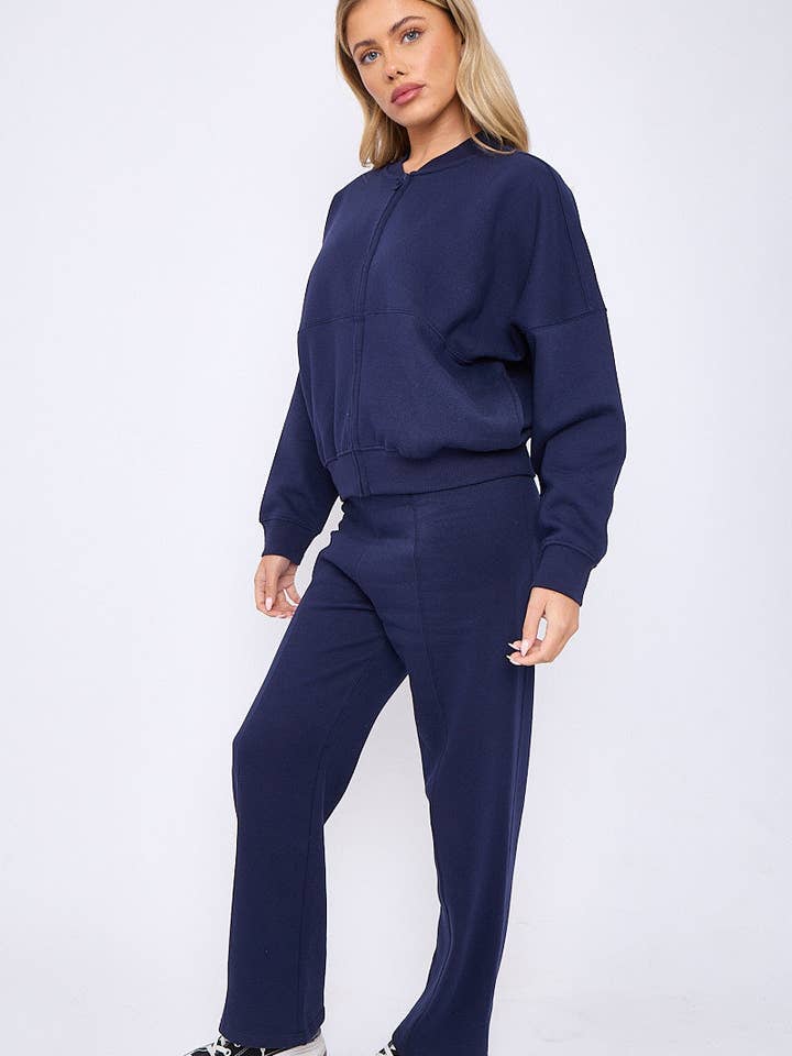 AX Labels - Wholesale Top & Pant Set (NOT Loungewear) - Women's - Oversized Bomber Style Fleece Zipper Co-ord69