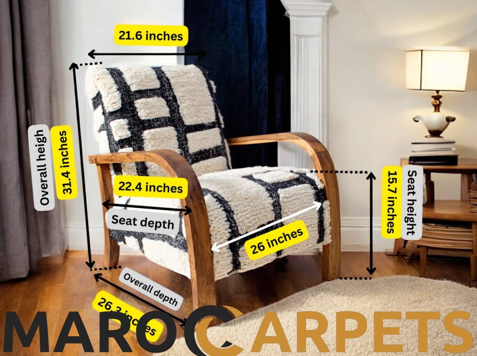 Maroccarpets Poufs and pillows wholesale +31648976894 - Wholesale Stoel - Handgemaakte Fauteuil van Notenhout – Comfortabel en Uniek2