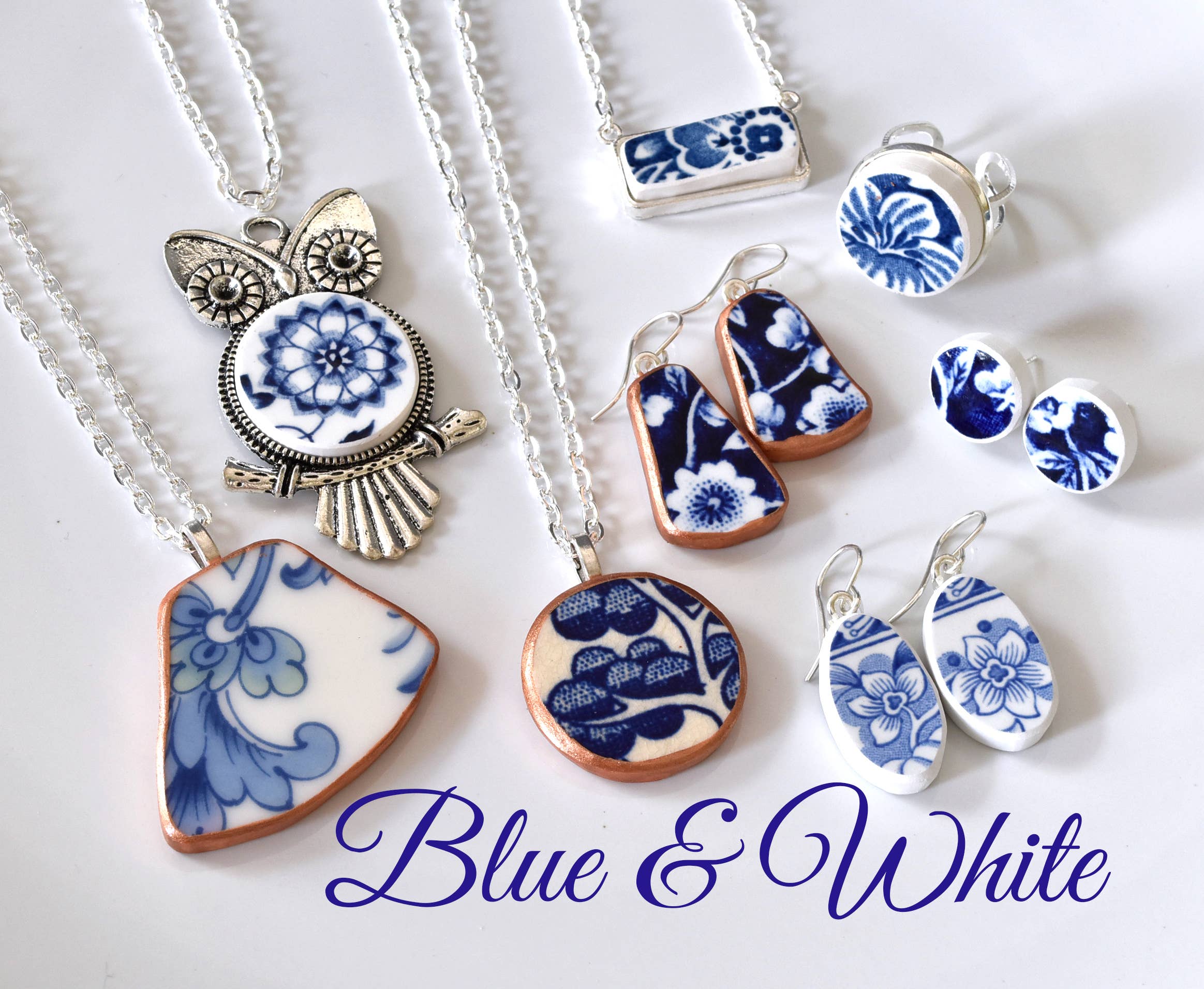 The Broken Plate Pendant Co - Wholesale Dangle Earrings - Broken Plate Dangle Earring  - Shard Shape3