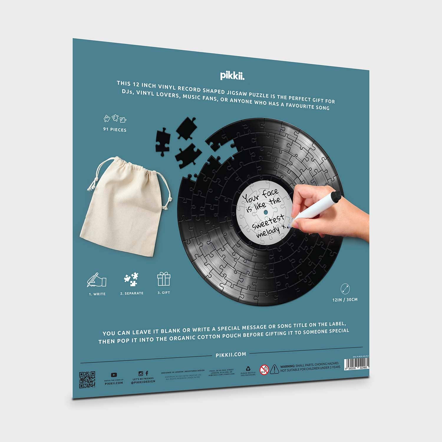 Pikkii - Wholesale Puzzle - Adult - 12" Vinyl Record Jigsaw Puzzle | Personalised Music Gift7