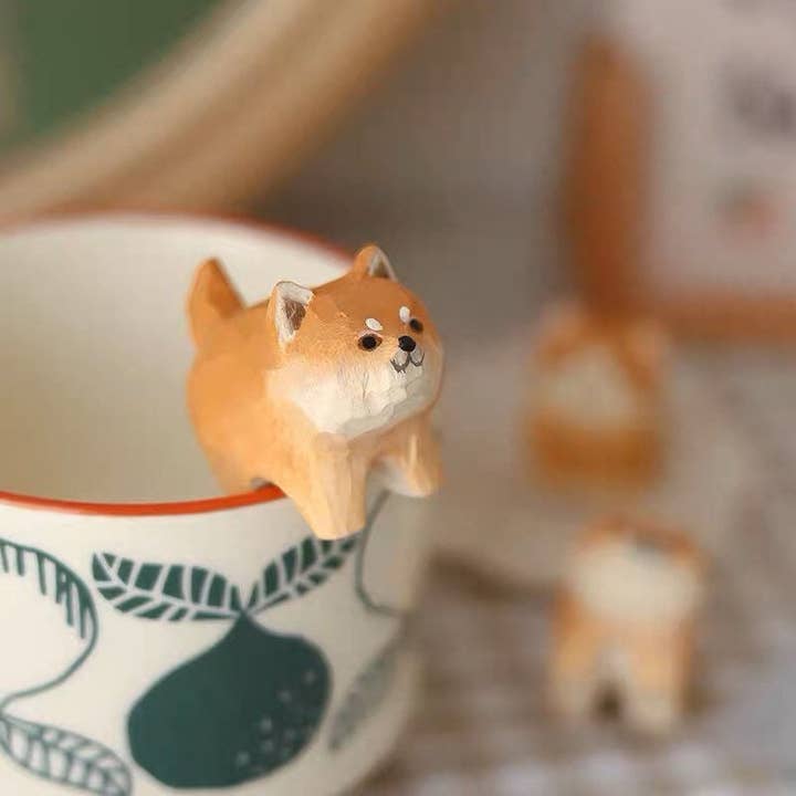 Gohobi (We cover U.S. import duties) - Wholesale Decorative Figurine - Gohobi Handcrafted Wooden Shiba Inu Dog Ornament2