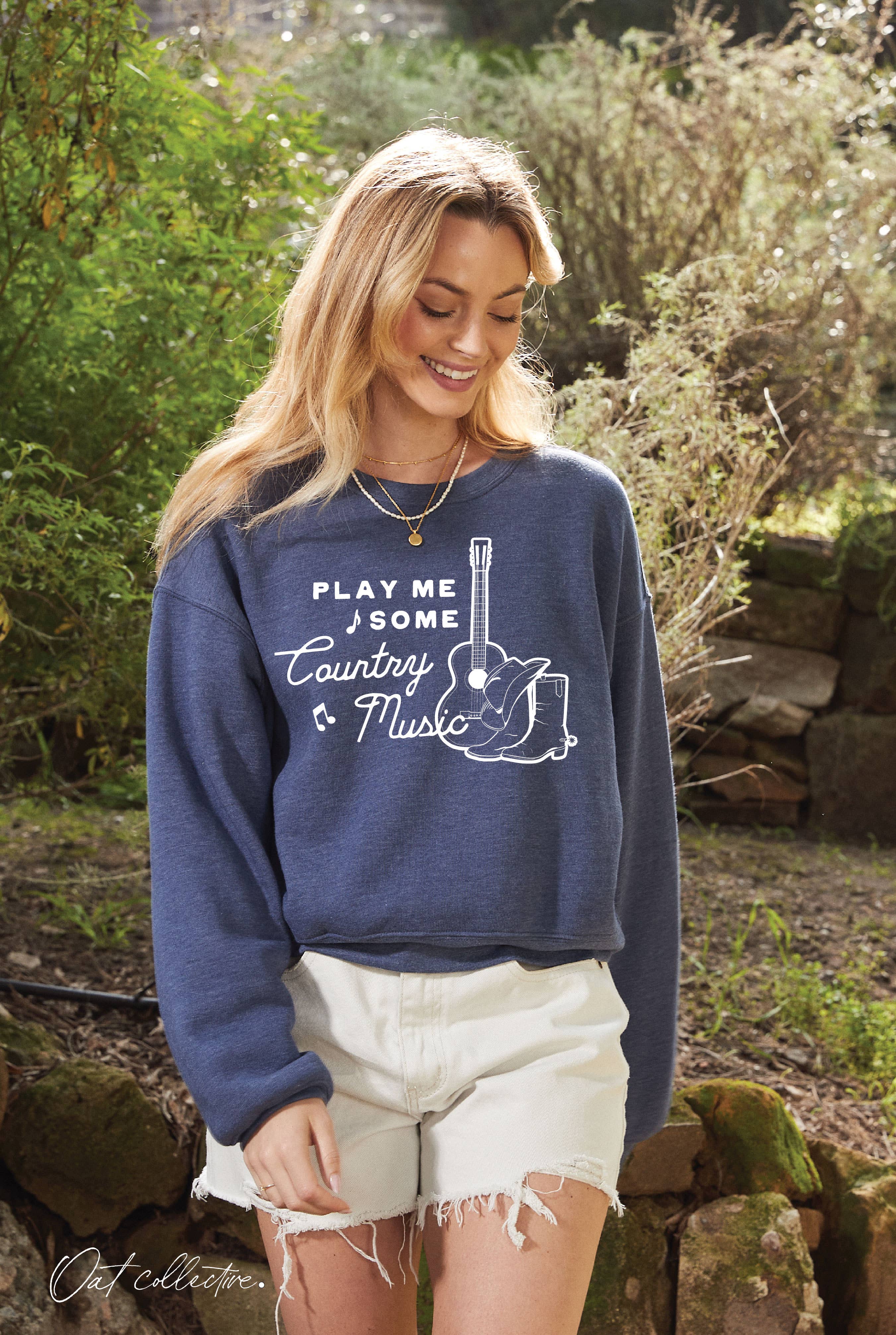 OAT COLLECTIVE - Wholesale Grafisch sweatshirt - Dames - SPEEL WAT COUNTRYMUZIEK VOOR ME Mid Graphic Sweatshirt2