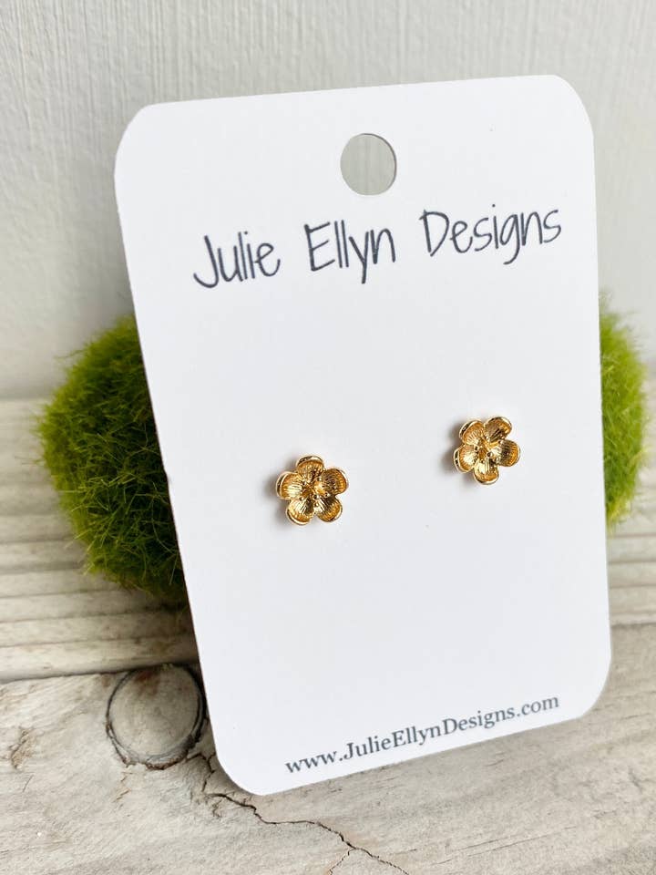 Guld kirsebærblomst ørestikker for engroshandel hos Julie Ellyn Designs