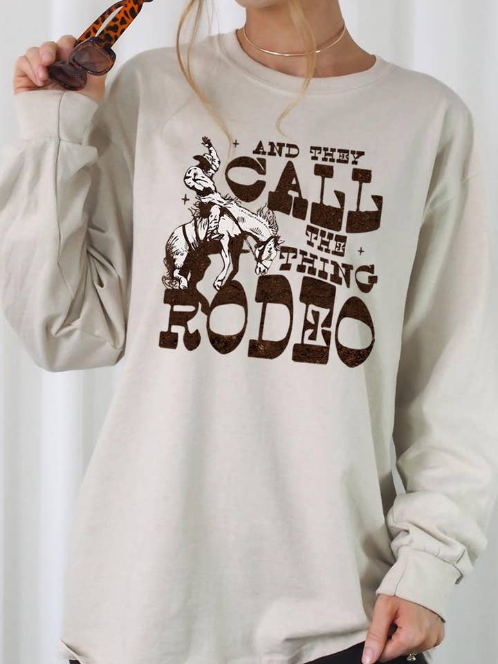Call It Rodeo Western Graphic Long Sleeve Tee for wholesale by COLORBEAR