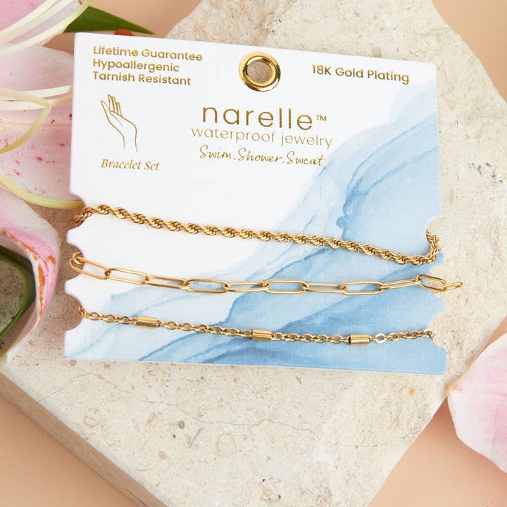 Waterproof Bracelets Narelle Twisted Chain Trio Set for wholesale by Howard's