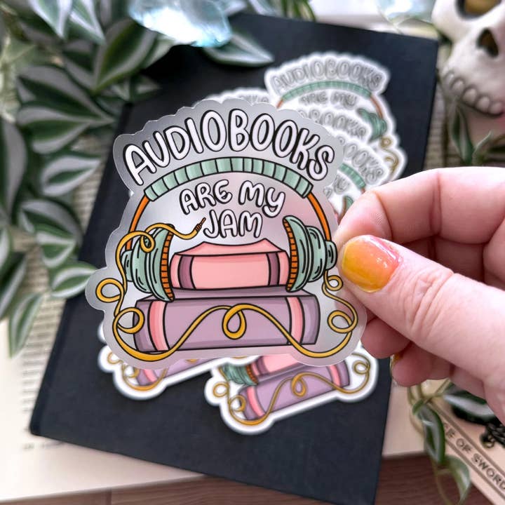 Autocolante de Vinil Transparente "Livros de Áudio do Booktok Literário São a Minha Praia" por atacado de EhrynSka