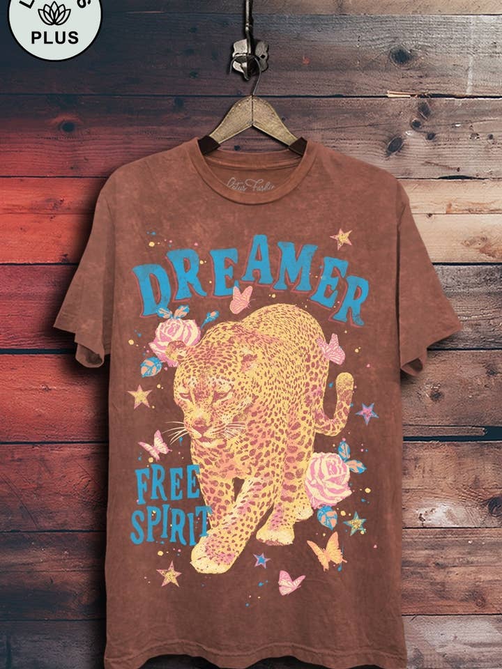 Dreamer Leopard Graphic Top for wholesale by Lotus Fashion Collection