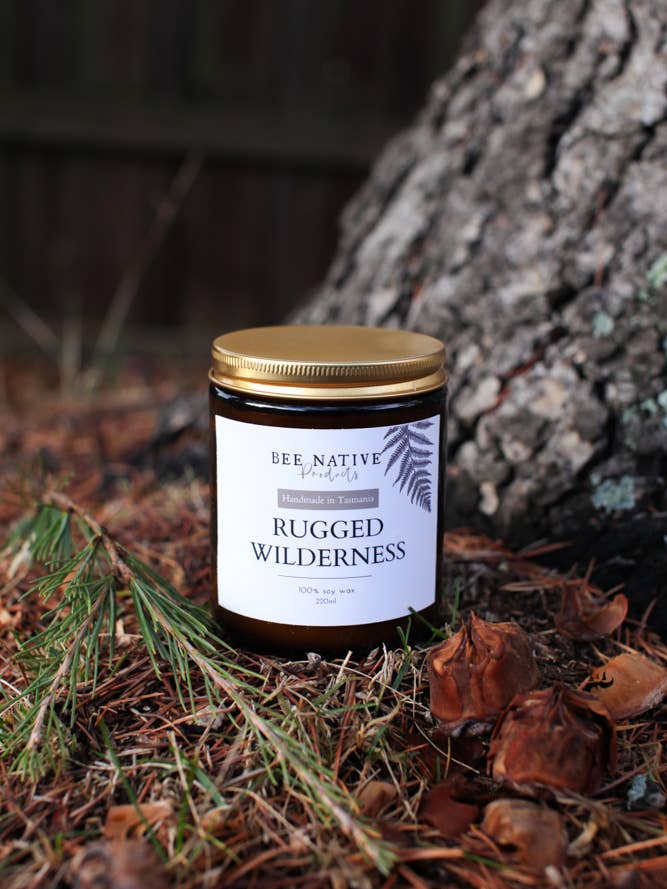 Rugged wilderness - Tasmanian inspired candle for wholesale by Bee native products