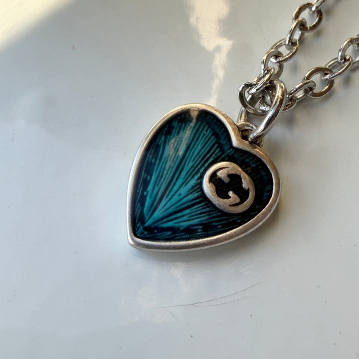 El & Gray Design - Wholesale Pendant/Charm Necklace - Upcycled Designer Small Heart Pendant Necklace #106 - Adjustable Chain3