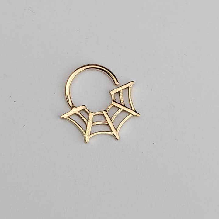 Inchoo bijoux inc - Wholesale Nose Ring - 10K - 14K Rose Gold Spider Web Halloween Septum Nose Ring