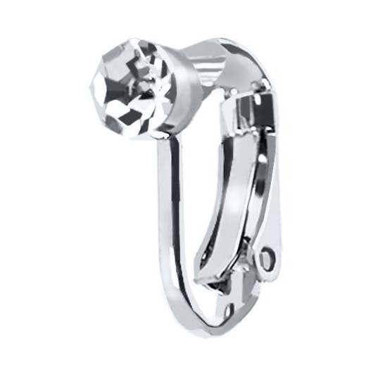 SINGLE HOOP CLIP EARRING WITH ZIRCONIA - JJ2412A315 for wholesale by AMORINO SRL