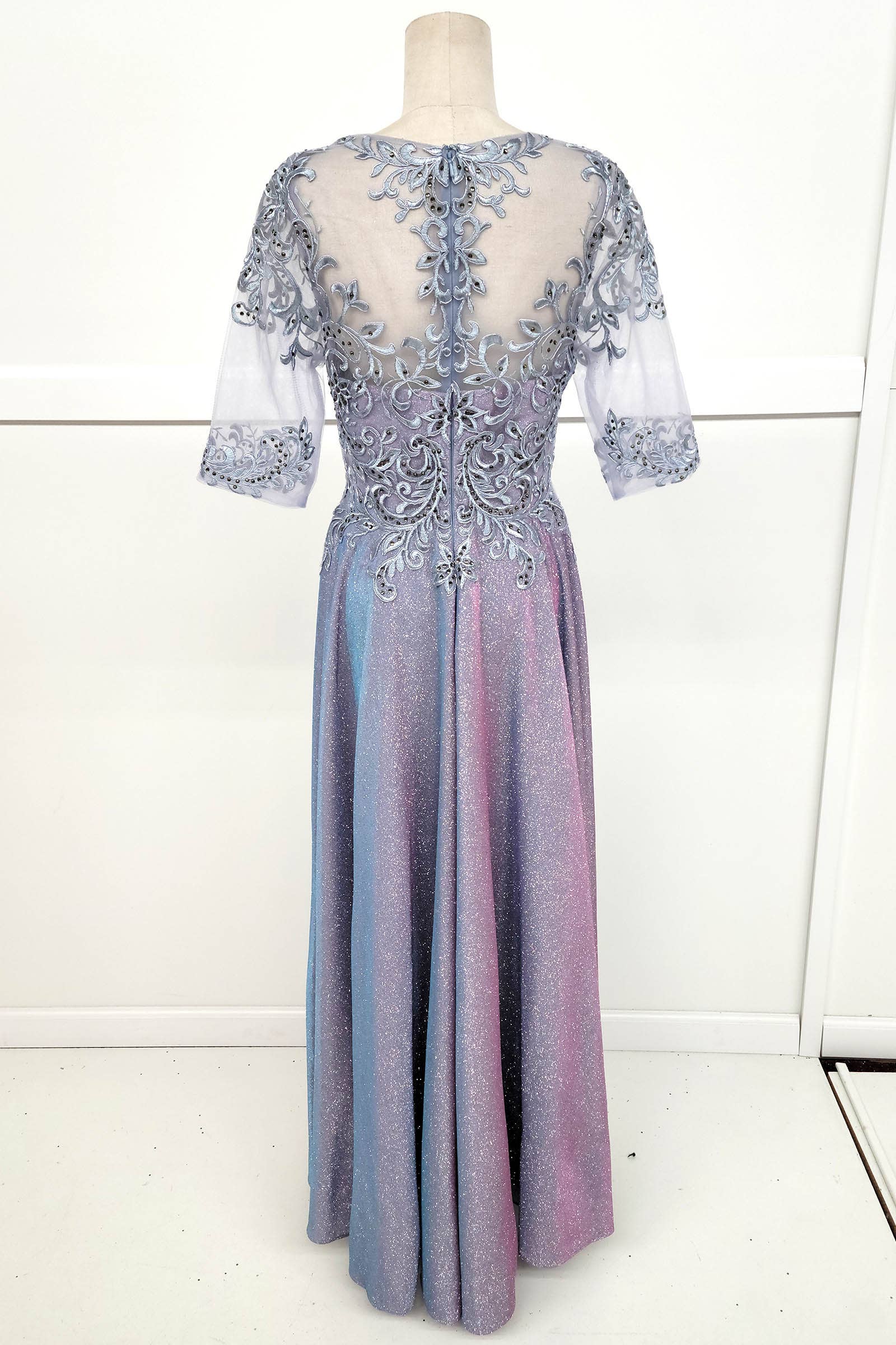 Chicas - Vendita all'ingrosso Vestito - Donna - Abito lungo Missy con maniche 3/4 e tasche J006-S-4XL13