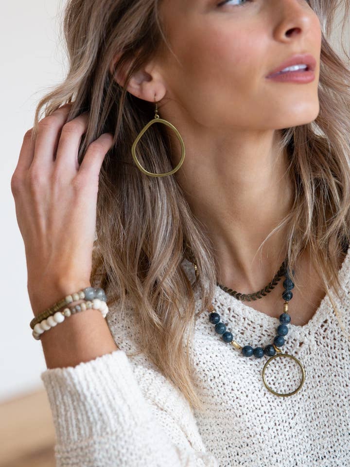 Funky Imperfect Brass Drop Earrings for wholesale by Funky Trunk Vintage Designs