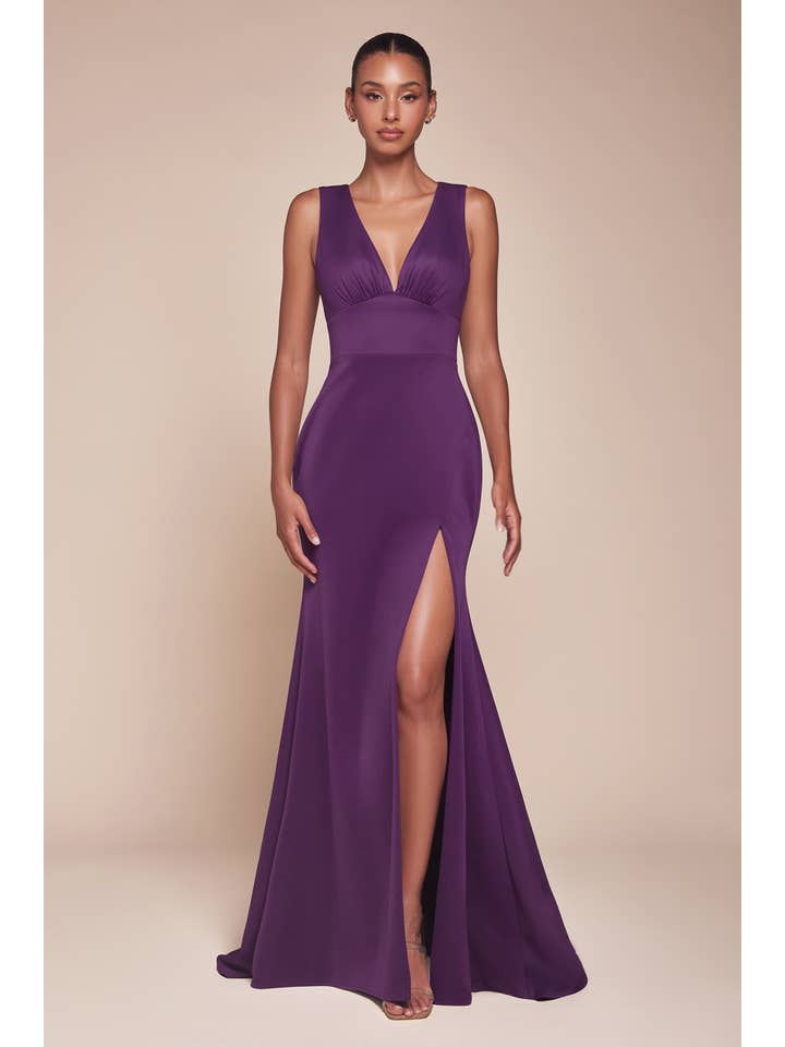 Ladivine by Cinderella Divine - Wholesale Formele jurk - Dames - Aangesloten Jurk met Uitsnijding aan de Achterkant Zonder Mouwen en Split6