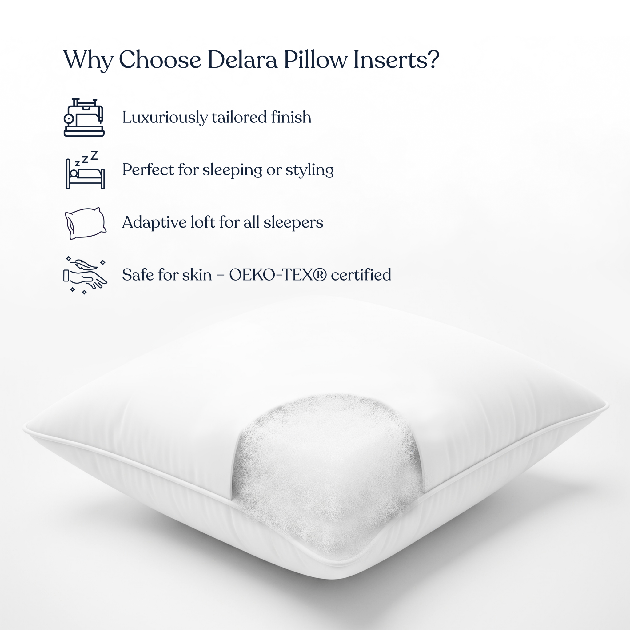 Delara - Wholesale Pillow Insert - Down Alternative Pillow Inserts – Set of 24