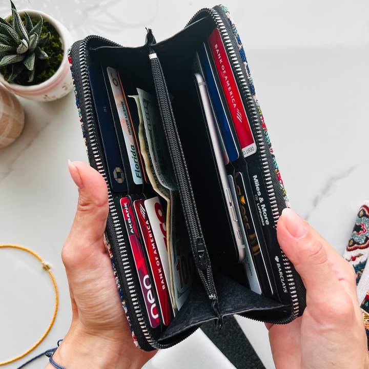 Umays Boho - Vendita all'ingrosso Portafogli - Donna - Portafoglio in tessuto con design patchwork, portafoglio fatto a mano per donna2