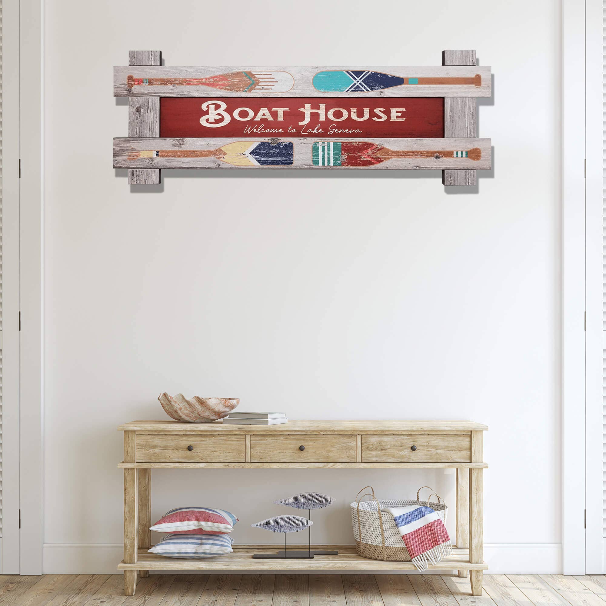 Old Wood Signs - Vente Pancarte - Enseigne de Maison Bateau - Décoration Murale Encadrée1