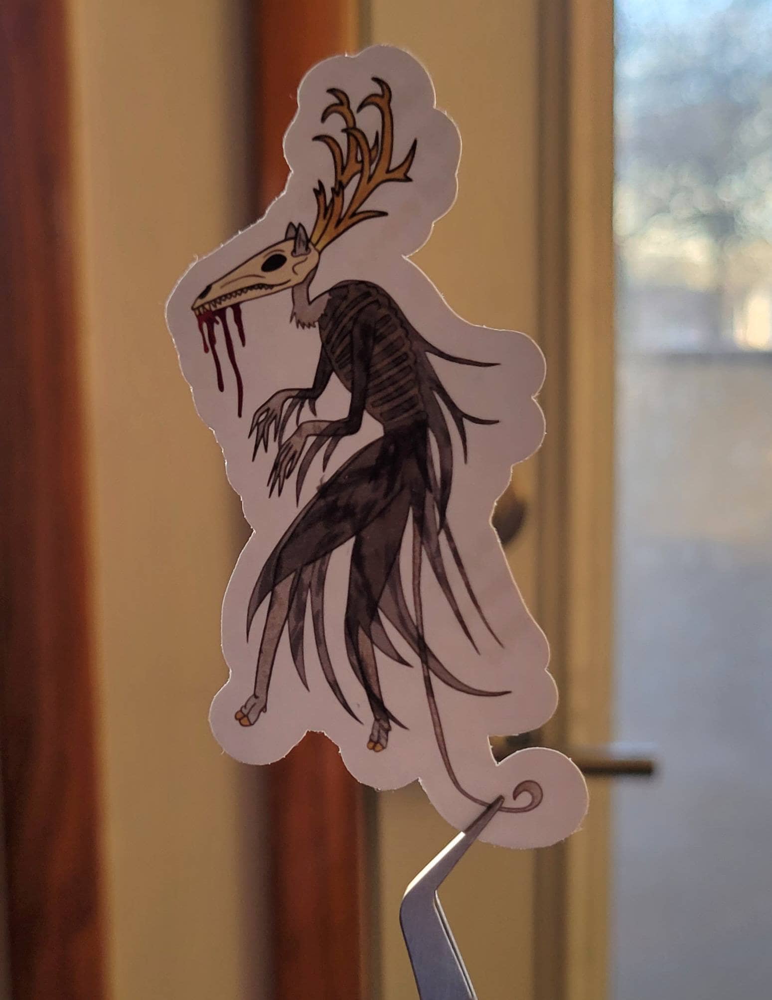 Hawburns Studio - Wholesale Sticker - Wendigo Cryptid Decal Waterproof Spooky Antler Sticker2