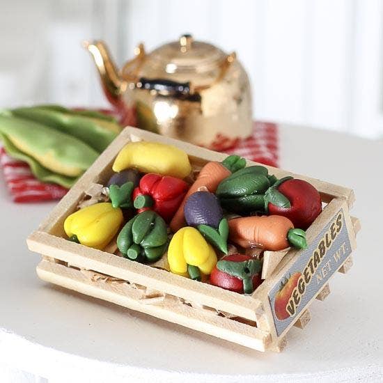 Factory Direct Craft - Wholesale Doll Accessory Kit - Kids - Miniature Wood Vegetable Crate 2