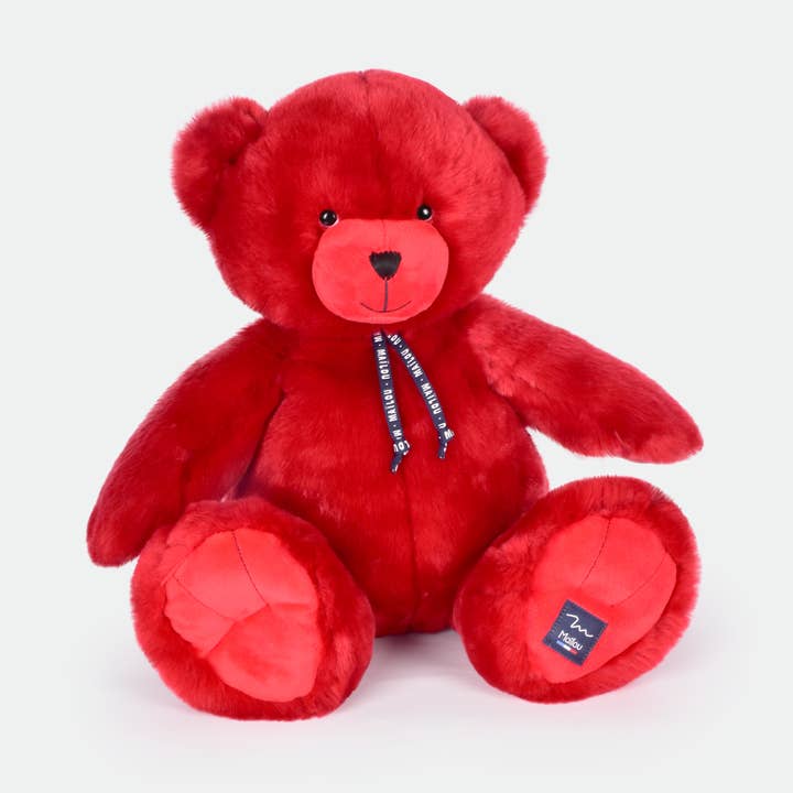 L'orso Mailou - Rosso -50 cm per la vendita all'ingrosso da parte di MAÏLOU TRADITION