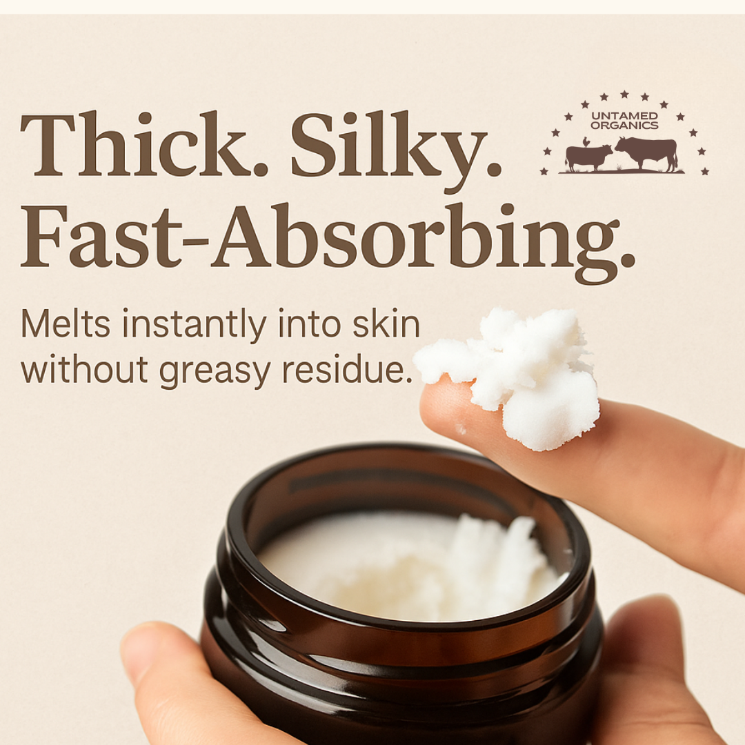 Untamed Organics - Vente Baume/beurre pour le corps - Baume pour la peau au suif, ricin et encens | Pot en verre de 57 g6