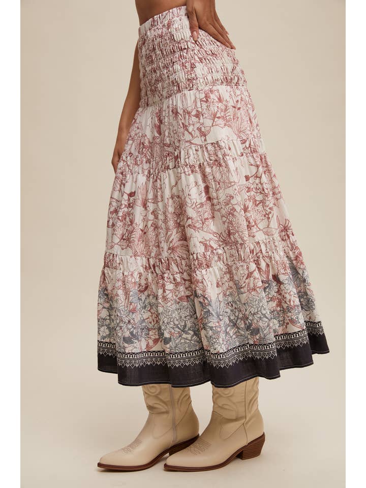 Listicle - Wholesale Skirt - Women's - Convertible Bohemian Smocked Maxi Skirt & Tube Dress3