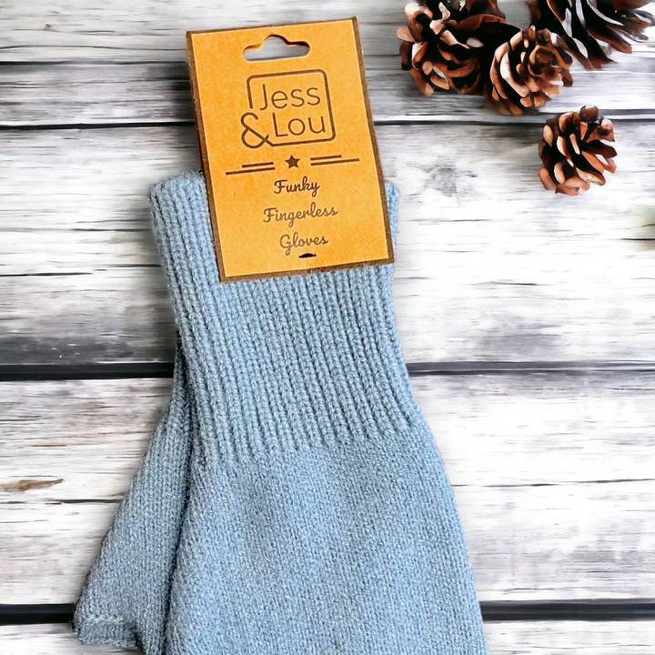Jess & Lou - Wholesale Gloves - Women's - Warm & Classic: Plain Knit Fingerless Gloves1
