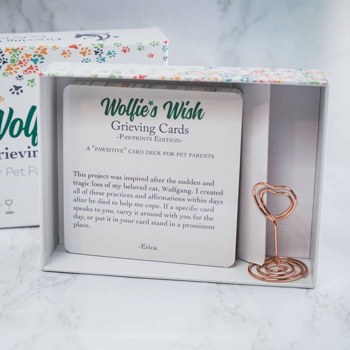 Wolfie’s Wish - Vente Urne - Cartes de deuil en cas de perte d'un animal de compagnie, jeu de cartes d'affirmation3