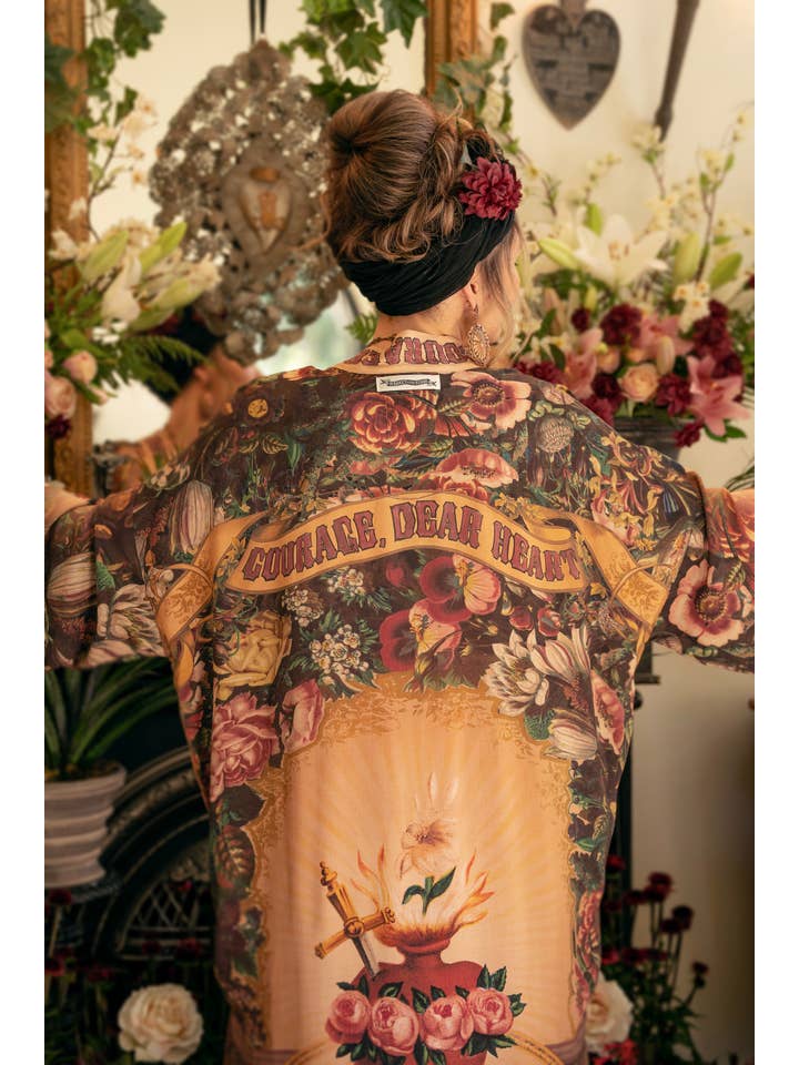 Market of Stars (USA) - Wholesale Kimono - Women's - Courage Dear Heart Opera Duster Kimono Robe w/ Sacred Heart4