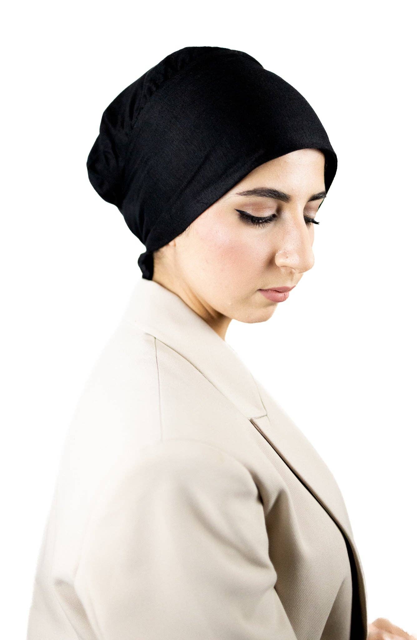 Bella Hijabs - Wholesale Hijab - Women's - Satin Lined Under Cap - Black2