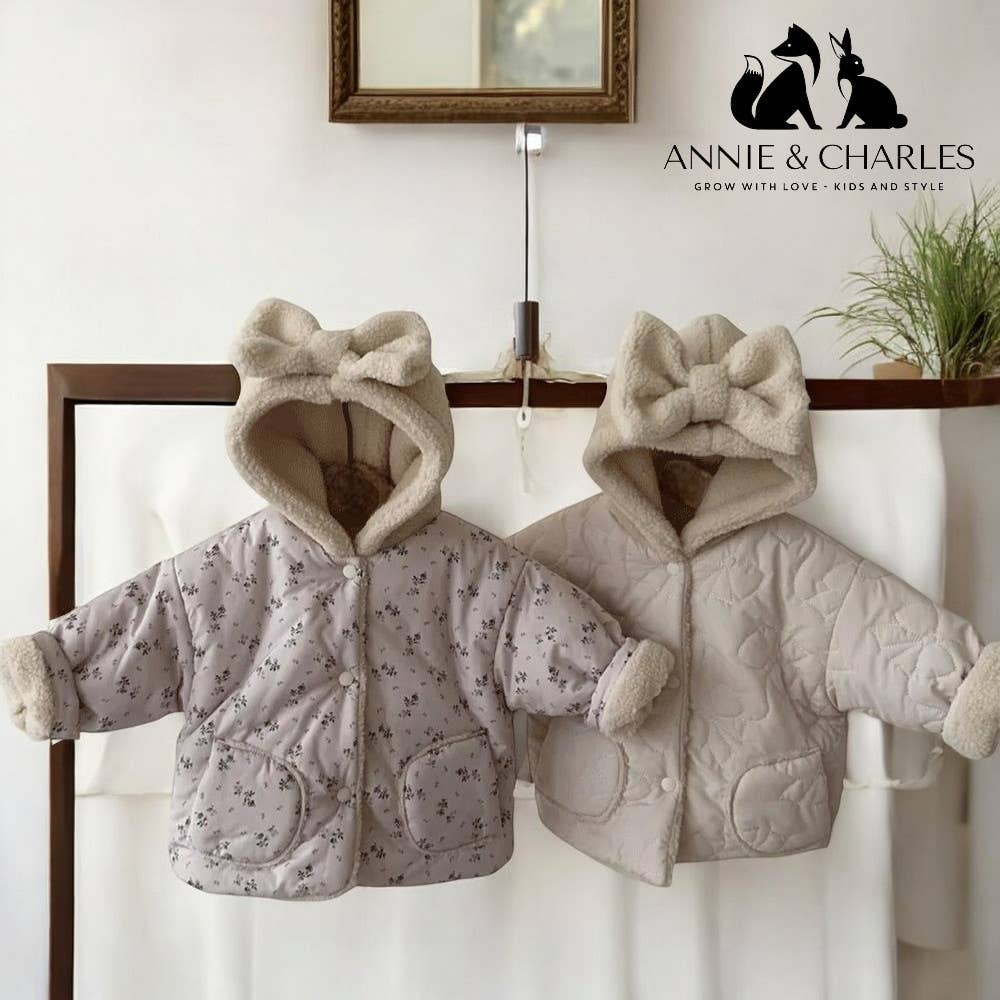 Annie & Charles - Wholesale Puffer Jacket - Kids - Annie & Charles® Bow Children's Jacket2