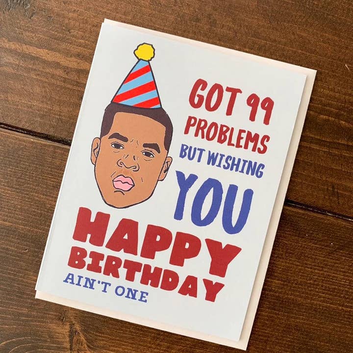 Papermain – Großhandel Geburtstagskarten – Jay-Z Geburtstagskarte — Jay Z 99 Probleme Geburtstagskarte, Rap-Geburtstagskarte, 90er-Jahre-Party, Hip-Hop-Karte
